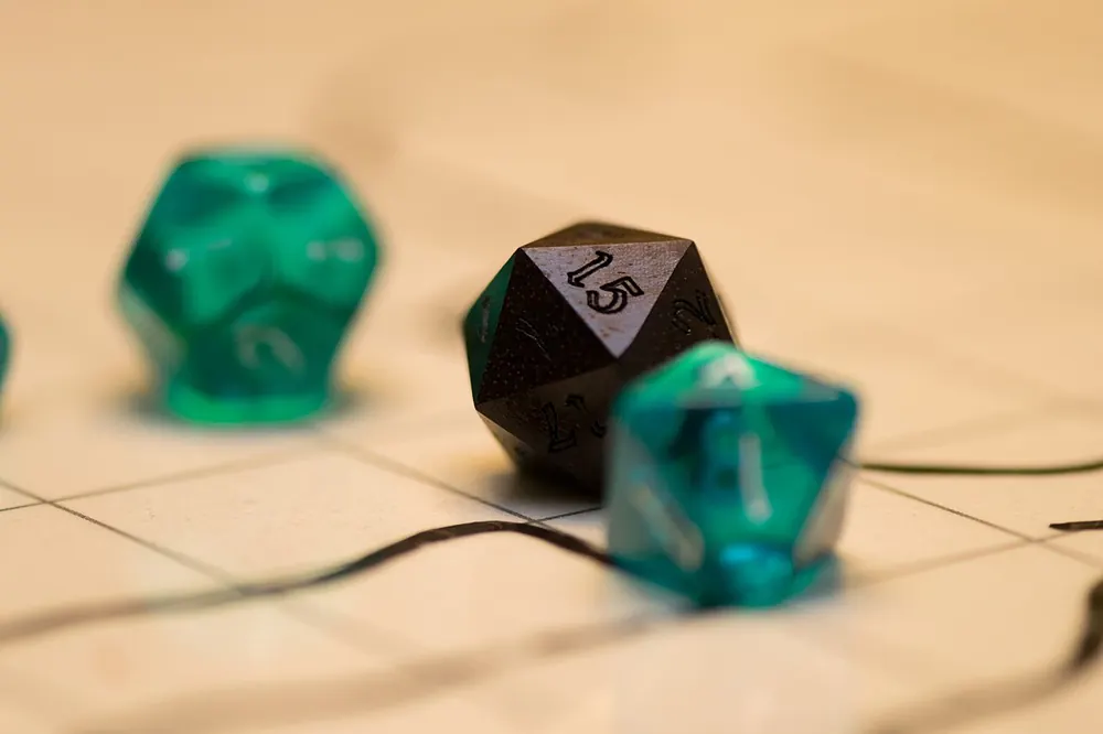 Close-up of several colorful dice