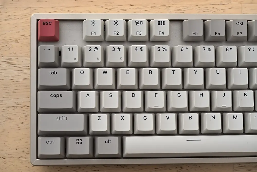 Close-up of a wireless mechanical keyboard