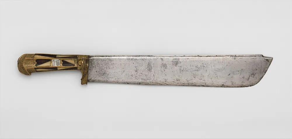 Antique hunting knife in a museum collection, cheap gear vs fancy CS2 gloves