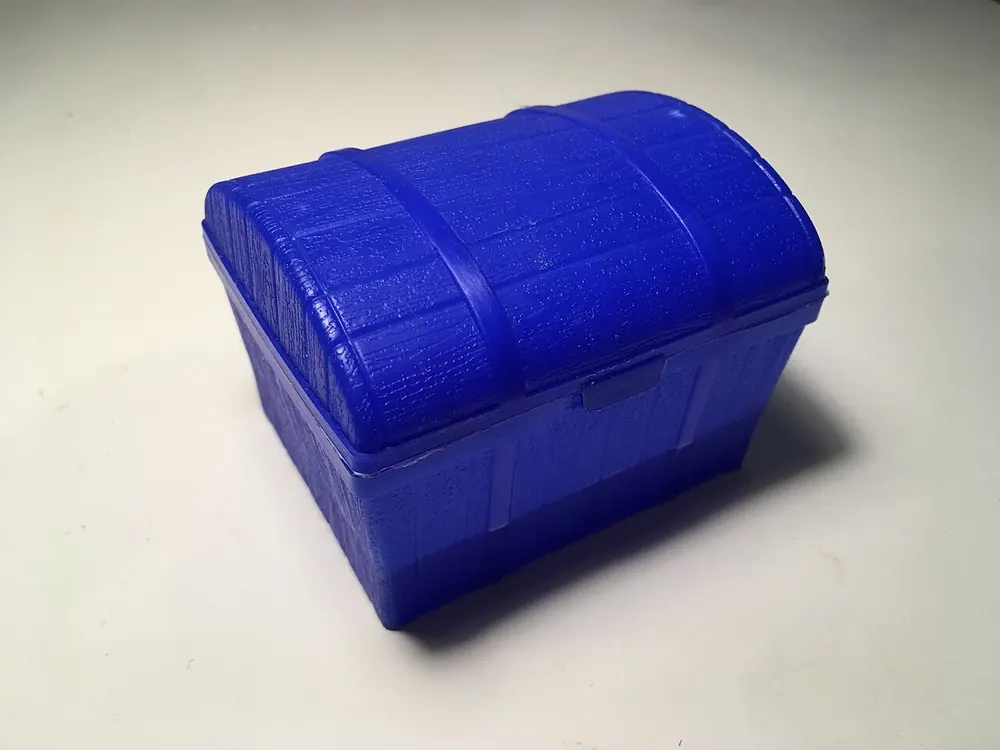 Closed blue toy treasure chest