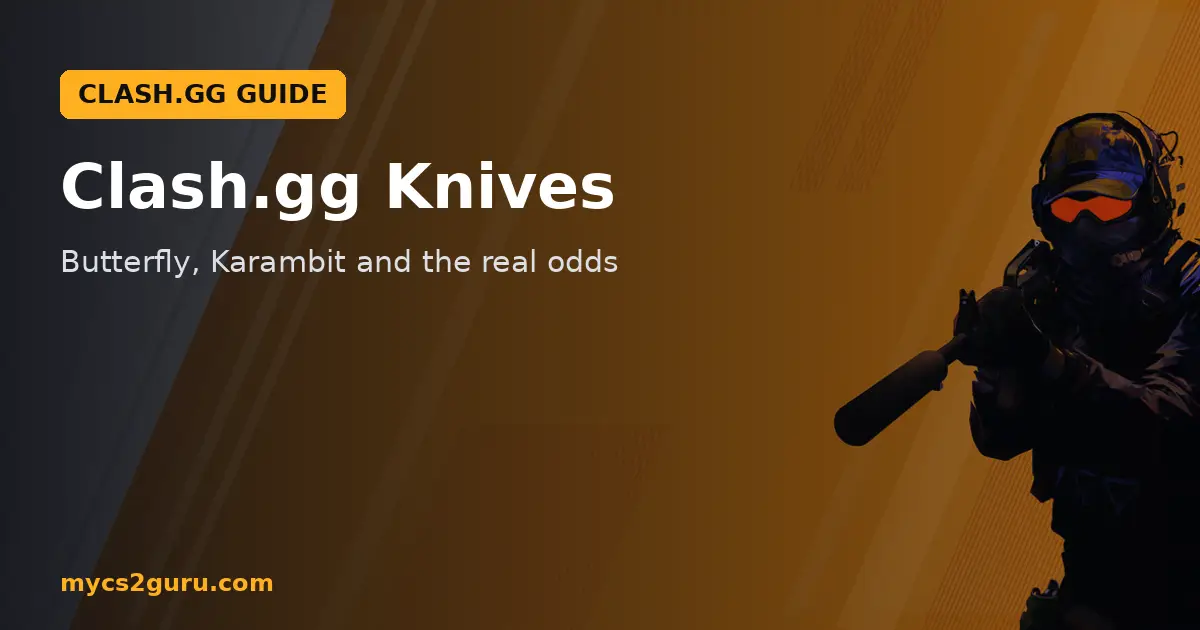 Clash.gg Knives headline graphic over a Counter-Strike 2 screenshot of Counter-Strike 2 key art of armed operators