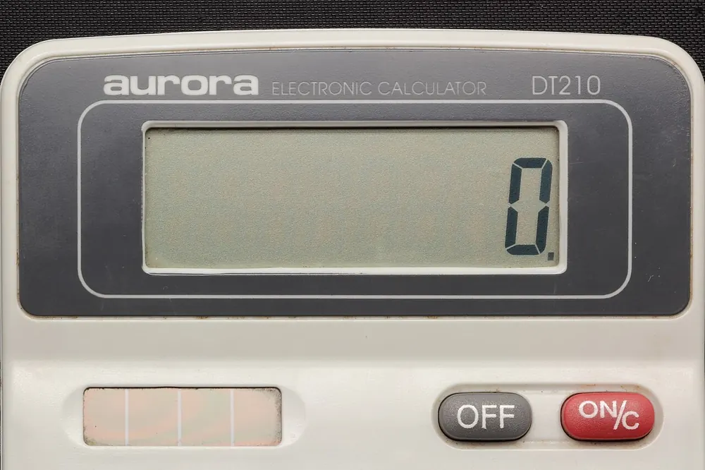 Calculator display with numbers, working out a CS2 pattern index